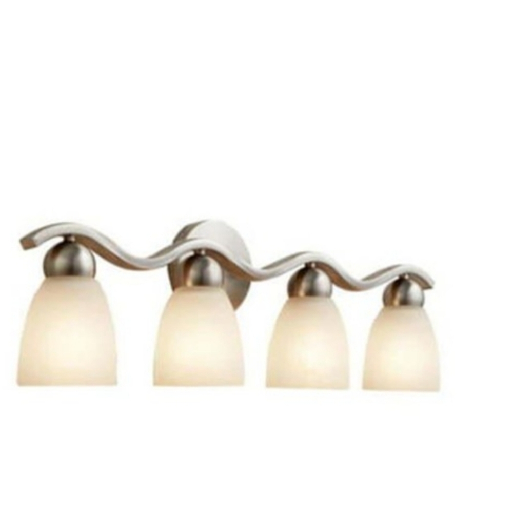 allen + roth Paces 25.7-in 4-Light Brushed Nickel Modern Vanity Light